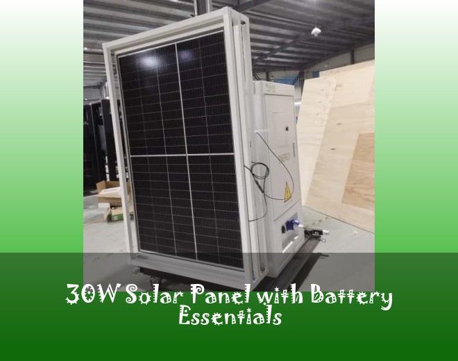 30W Solar Panel with Battery Essentials